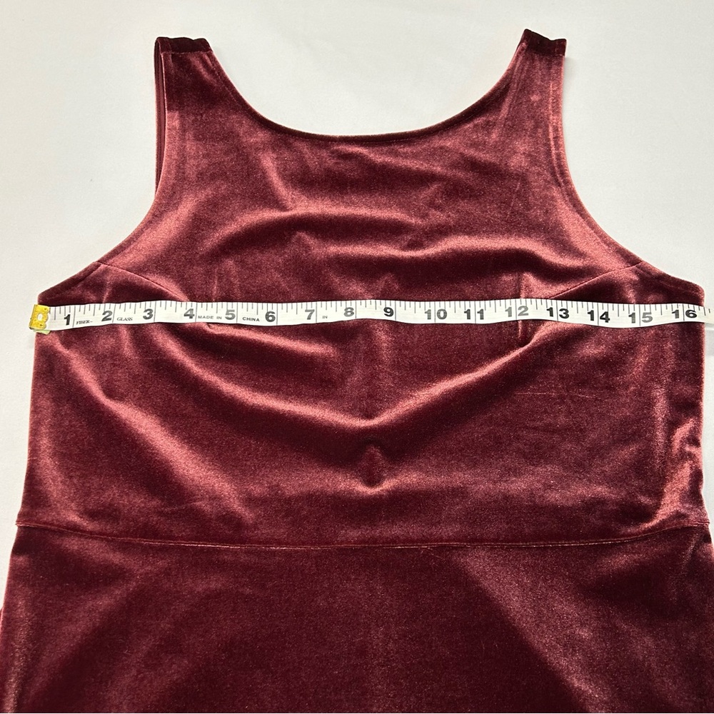 Express Womens Velvet Dress Size‎ M Stretch Knee Length Pull On Red Regencycore - Picture 5 of 8